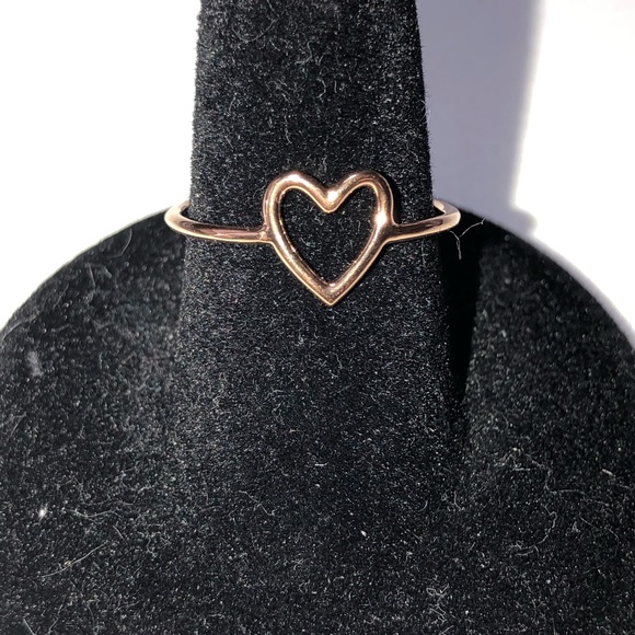 18K rose-gold plated Sterling silver heart ring,S7 - Picture 6 of 8